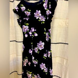 Jessica Howard- navy blue dress with floral pattern